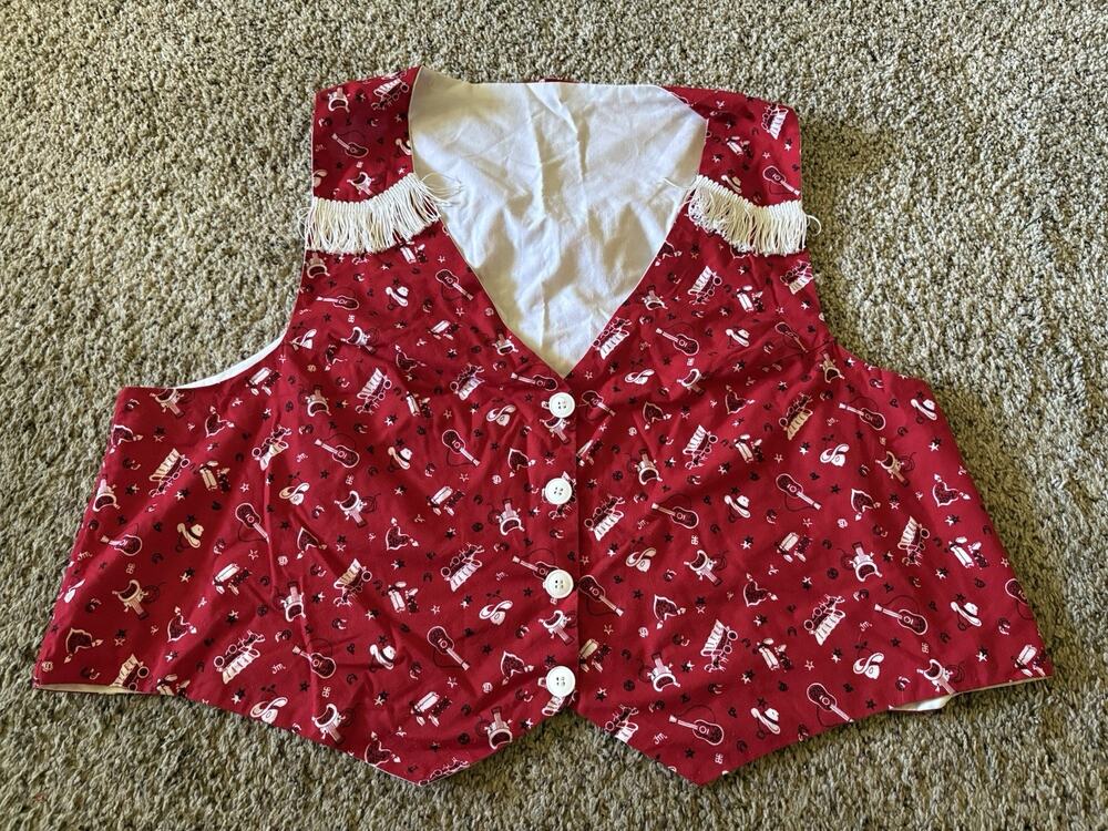 Country Western Women’s Fringed Vest Handmade Lined Size XL Halloween Costume
